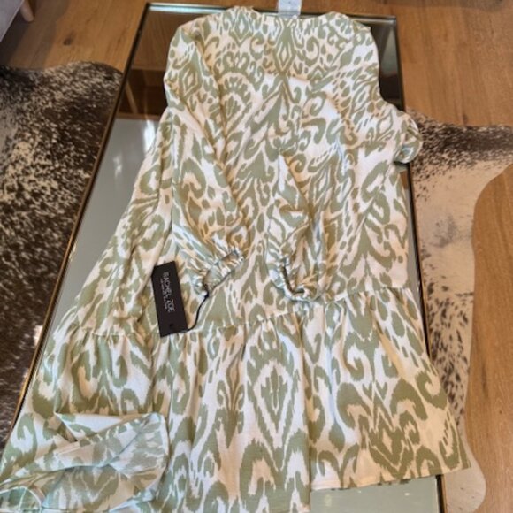 NWT Rachel Zoe Sage & Cream Boho Beach Dress - Size M - Picture 2 of 7